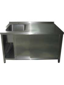 Стол мойка тумба с раздвижными дверями